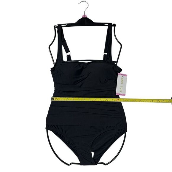 Anne Cole Women’s  Square Neck One Piece Swimsuit Small Color Black - Picture 7 of 9